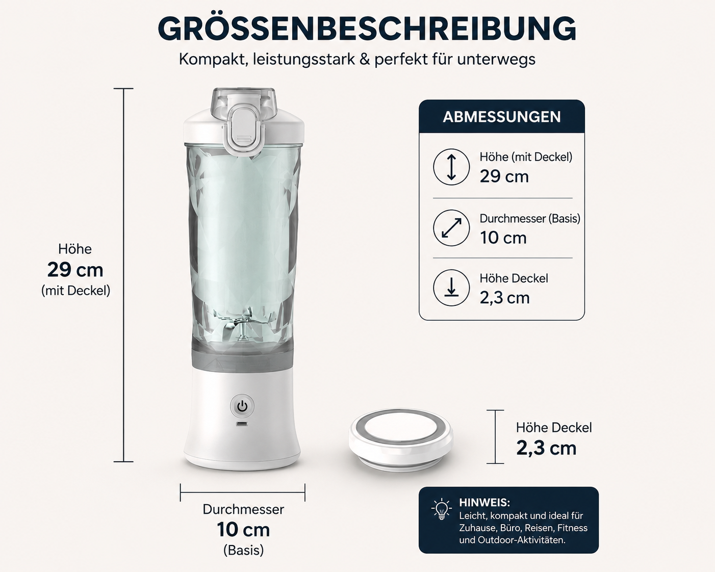 BlendSprint™ Tragbarer Smoothie-Mixer mit 600 ml